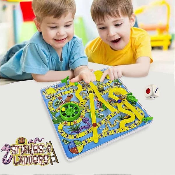 3D Ormar Brädspel leksak med Stege Traditionell Familjeleksak Rolig Present för Barn-Perfekt