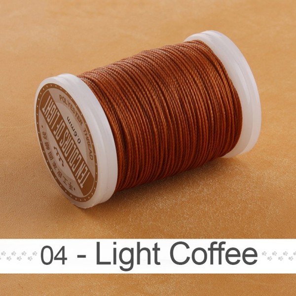2021 Lær håndverkssøm Lær rund vokstråd 0,6 mm rund - Perfet Light Coffee