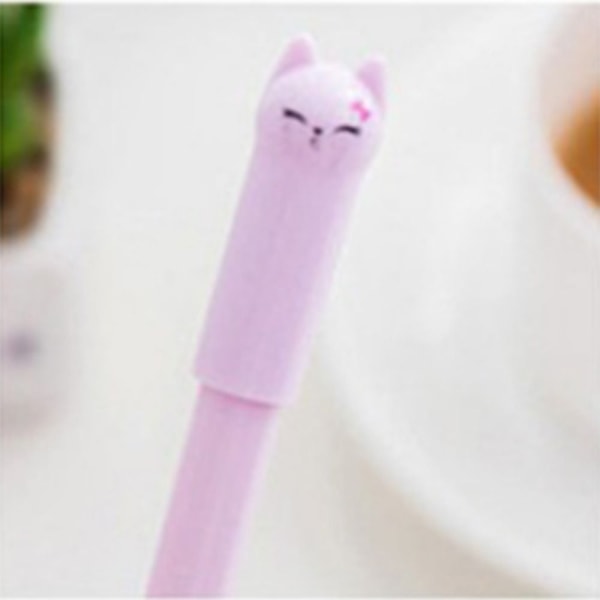 10pcs Black Cat Gel Pen Cartoon Animal Gel Pen PURPLE - Perfet Purple