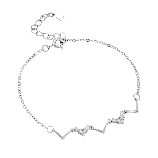 925 silver love heart bracelet for women, airy and simple - Perfet