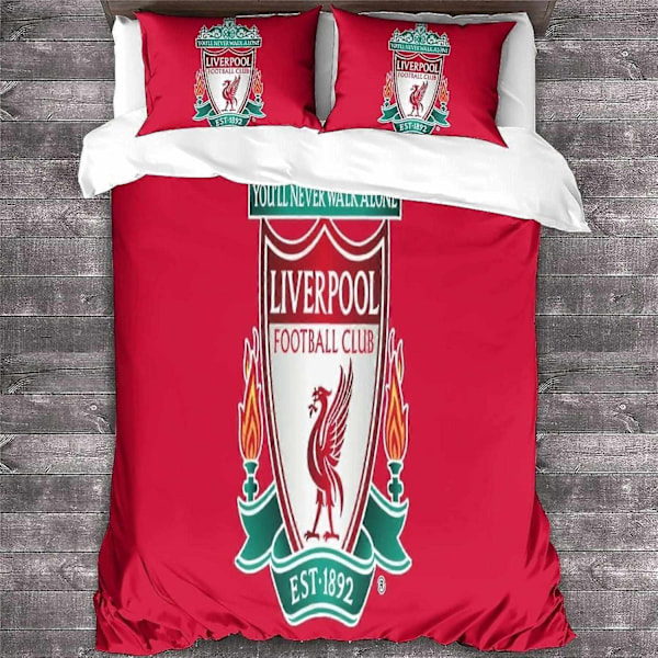 Liverpool Sengetøysett for Trykking Hypoallergen Mikrofiber Dynetrekk med Glidelås Dobbel Dynetrekk 135*200 CM-Perfet Double200x200cm