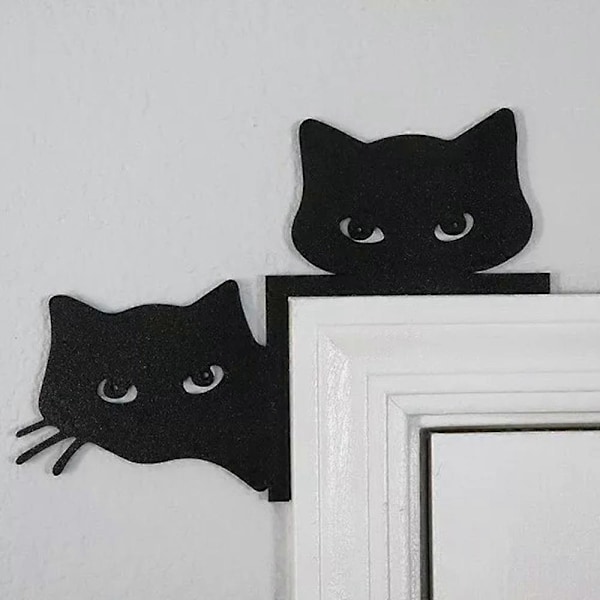 Nyeste søte metallkatt-dørtopper: Perfekt for Halloween-dørdekorasjon hjørner Cat head