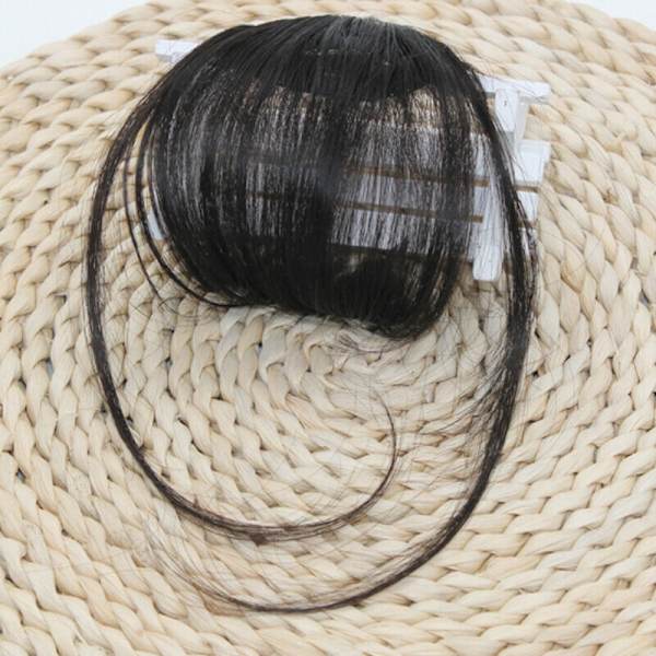 Thin Air Bangs Natural Fringe Fake Hair Extension Women Clip - Perfet Dark Brown