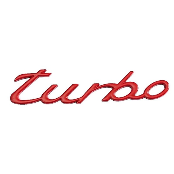 Krom Silver Matt Glans Blank Svart Bagageutrymmesbokstäver \"turbo\" Emblem för PORSCHE Cayenne Boxster Macan Panamera Carrera Cayman-Perfet turbo red