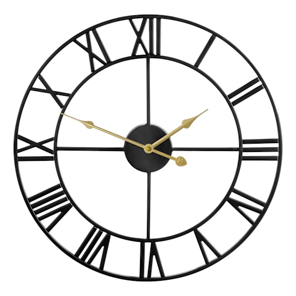 Stort vægur, metal retro romertal ur, moderne runde lydløse vægure, let at læse til stue/hjem/køkken/kontor/sølv-perfet Silver 32 tum