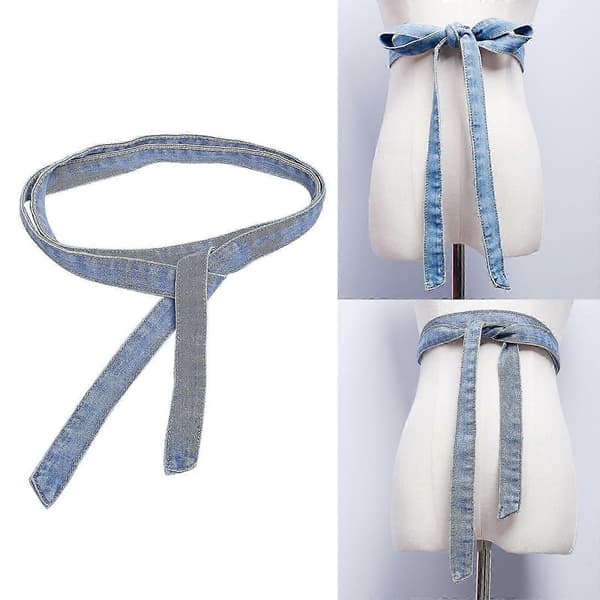 Dambälte för jeans justerbart knytbälte lämpligt för kappa vindjacka midjedekoration jeansbälte - Perfet Deep Blue