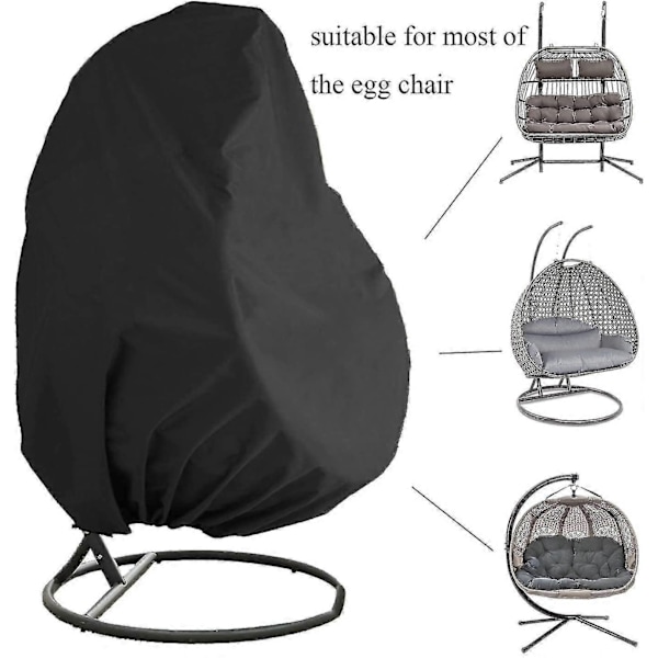 Överdrag för äggstol, vattentätt överdrag för hängande uteplatsstol, stort överdrag för äggformad rottinggunga 231 x 203 cm, överdrag för dubbel utomhusstol - Perfet