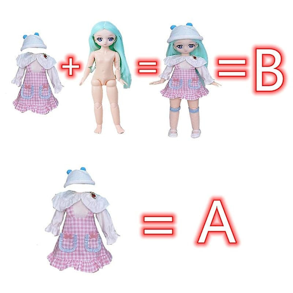 30 cm docka 1/6 Bjd docka eller kläder tillbehör prinsessa docka barn flickor födelsedagspresent leksaker - Perfekt 5 Clothes (a)