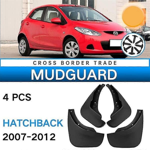 Stänkskydd Set Kompatibelt med Mazda 2 Hatchback Modell 2007-2012 Skärmskydd Ingår-Perfekt
