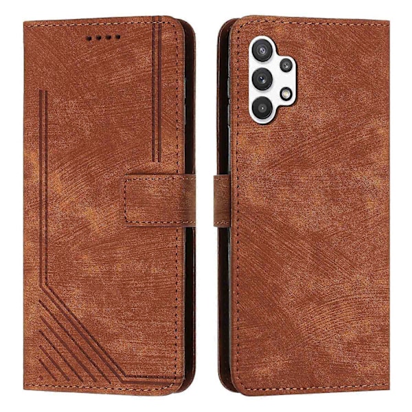 Fodral Kompatibelt med Samsung Galaxy A32 5G Magnetiskt Stänk- och Reptåligt Läder Flipfodral Kompatibelt med Samsung Galaxy A32 5G Fodral - Perfekt Brown