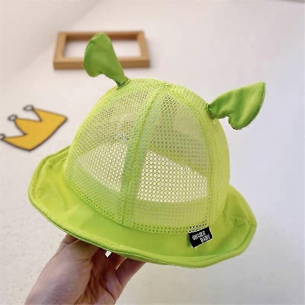Unisex Shrek-hatt för barn, flickor, pojkar, Halloween-hatt, bomulls-bucket-hatt, grön festlig rolig dödskalle-hatt, bucket-hatt - perfekt E(45-48cm)