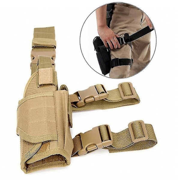 Universal Tactical Drop Leg Lårhylster Midjeveske Gun Belte Holster- Perfet Khaki