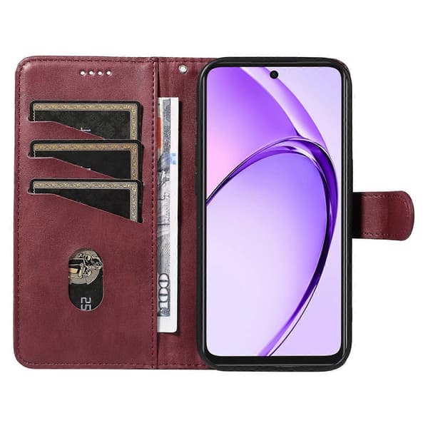 Kompatibel med Oppo A3x 4G Telefonfodral - Perfekt Wine Red