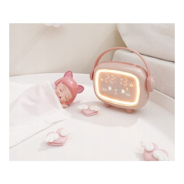 Lille vækkeur natlampe børneværelse soveværelse vækkeur lille vækkeur natlampe（Blå） - Perfet