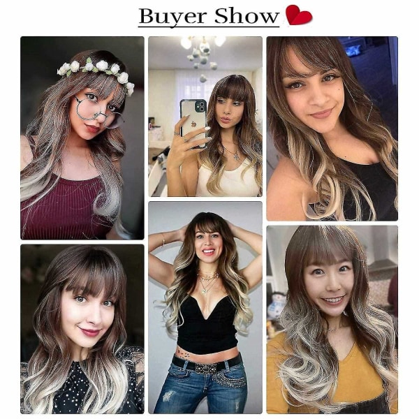 Brown Ombre Blonde Wig 24' lang syntetisk parykk - Perfet