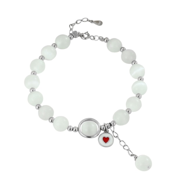 925 Silver Circle med kærlighedshjerte og kvastarmbånd til kvinder - Perfet