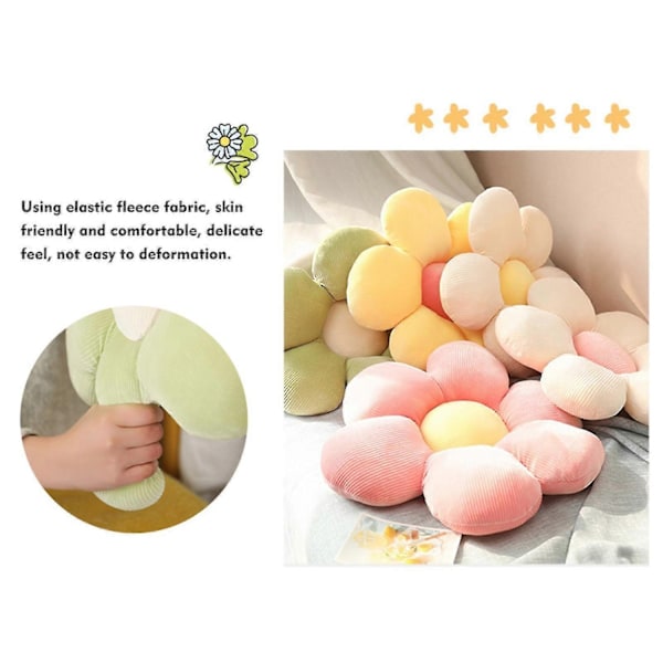 Blommig golvkudde för läsning och avkoppling, bekväm för flickor, tonåringar, mellanstadiebarn och småbarn - Perfekt White Green 40CM