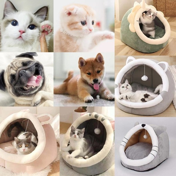 Sweet Cat Bed Warm Pet Basket Cozy Kitten Lounger Cushion Cat H 10