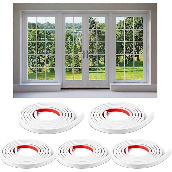 5 Ruller totalt 10 meter Vindusgitterinnlegg Grid Kit Selvklebende Skrell og Fest-Perfekt