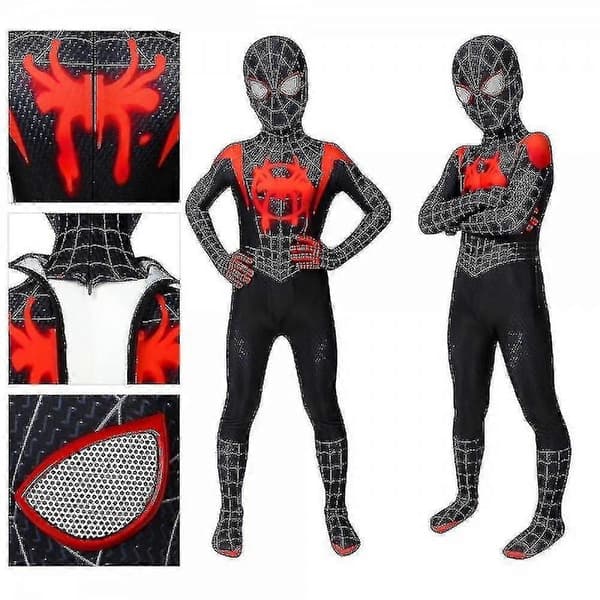 Barn Miles Morales Kostym Jumpsuit Halloween Dräkt_y-Perfet 150