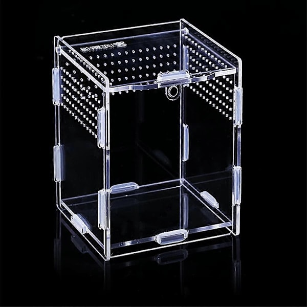 Hoppspindel Habitat, Akryl Terrarium med Magnetisk Stängning, Ideal Transparent Hoppspindelbur för Leddjur, Spindlar och Insekter - Perfekt