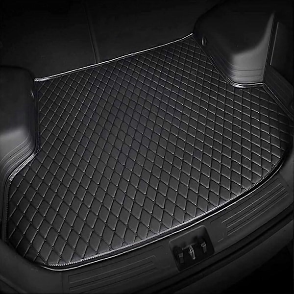 BeautifulCar Läder Bagagerumsmatta Kompatibel med Hyundai Tucson Edition hybride 2019-2023 2024, Bakre Lastbricka Bagagerumsmattor Skydd - Perfet A Black