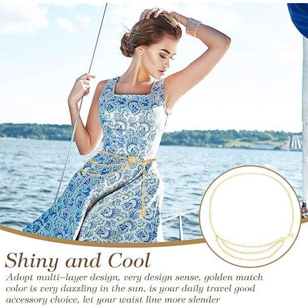 Silver Color-Women's Multilayer midjekedja Magkedja justerbar - Perfet