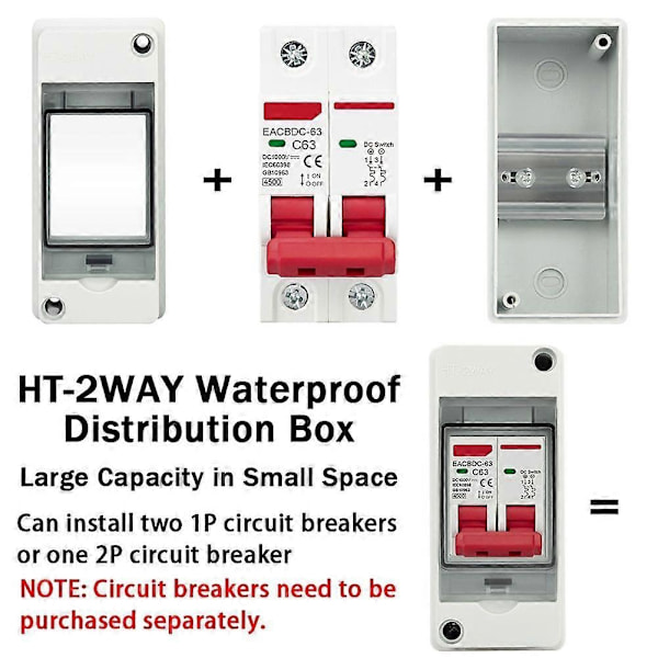 HT-2 IP65 Vattentät Kopplingsdosa Panelinstallation 2 VÄGS PC Utomhus Elektrisk MCB So-Perfet