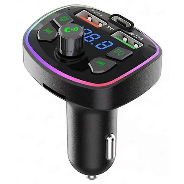 Trådlös Bluetooth Bil FM-sändare Mottagare 2 USB-laddare Adapter med Ljus - Perfekt