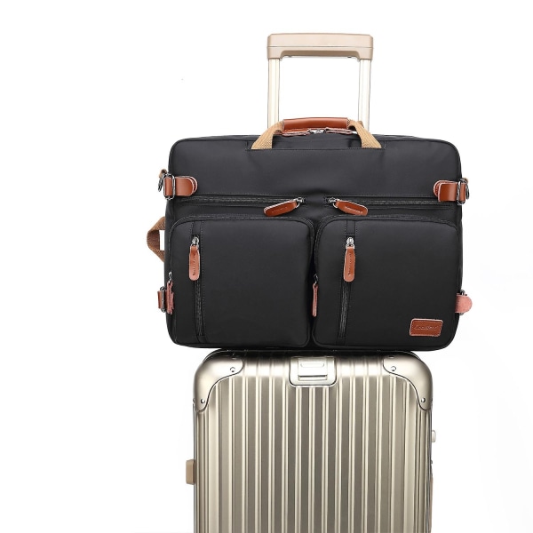 17,3 tommer konvertibel rygsæk Laptoptaske Briefcase Sort - Perfet