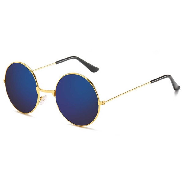 Runde solbriller Gull Blå Speilblå - Perfet blue