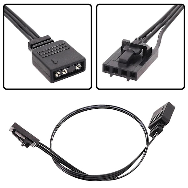 for Corsair 4-pin RGB til Standard ARGB 5V 3-pin kontakt med adapter 25cm kabel - Perfekt