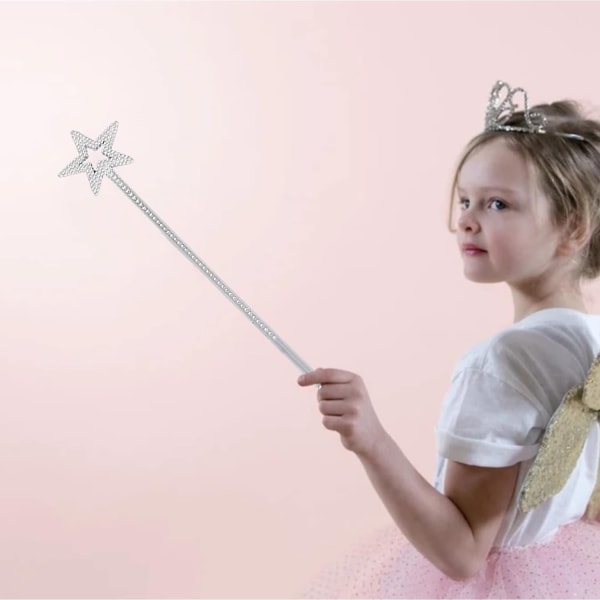 Mini Star Wands 5 kpl Tähtisauvat Hopeaenkeli Keiju Prinsessasauvat Tähti Tytöille Puku Syntymäpäivä Häät Joulu Halloween - Perfet