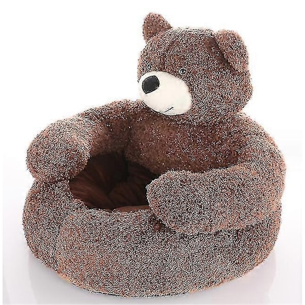 Karhunkokoinen Puoliavoin Lemmikkivuode Pehmeä Plussipehmuste Luistamaton Univuode Lemmikkieläimille-Perfet Coffee 55CM