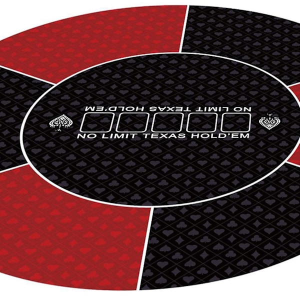 Professionel Pokermåtte Praktisk og bærbar pokermåtte egnet til temafest poker aften - perfekt Red Circular Pad