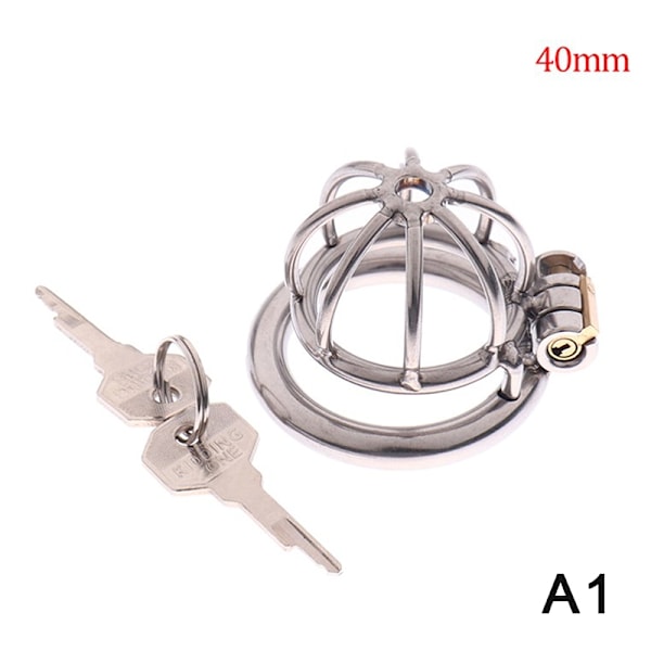 Rustfrit stål Metal Mand Chastity Cage Device Restraint 40mm