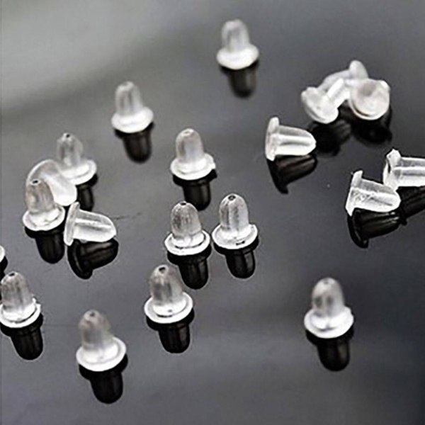 100st Örhänge Tillbaka Plug Cap Stud Örhängen Stoppare Öronproppar - Perfet 100pcs