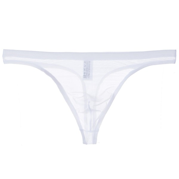 Herr G-string Genomskinlig Mesh Slim Fit Transparent Tunn Anti-septisk Låg Midja Pornografiska Herr Kalsonger Herr Kläder-Perfet White XL