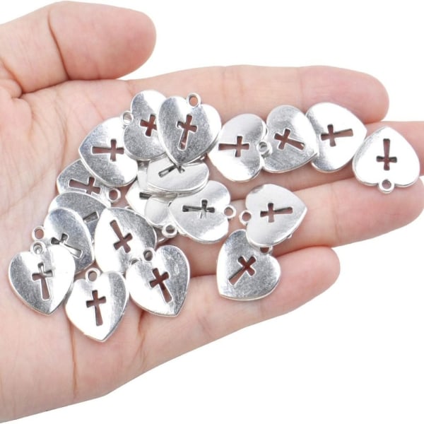 100 hjerte kors vedhæng Cross Charms Hjerte kors charms