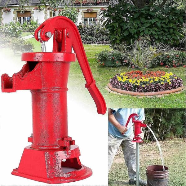 Trädgårdspump i Gjutjärn Manuell Vattenpump Handpump Manuell Pump - Perfekt