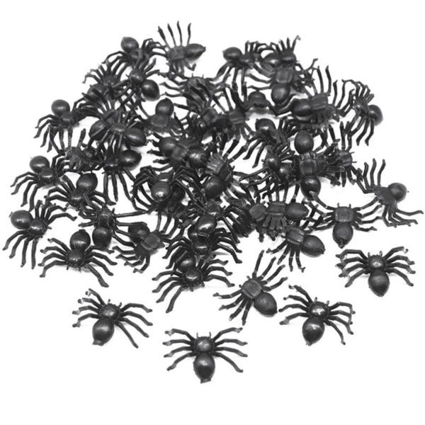 50Pack Mini Fake Black Spider Halloween busleksaker - Perfet