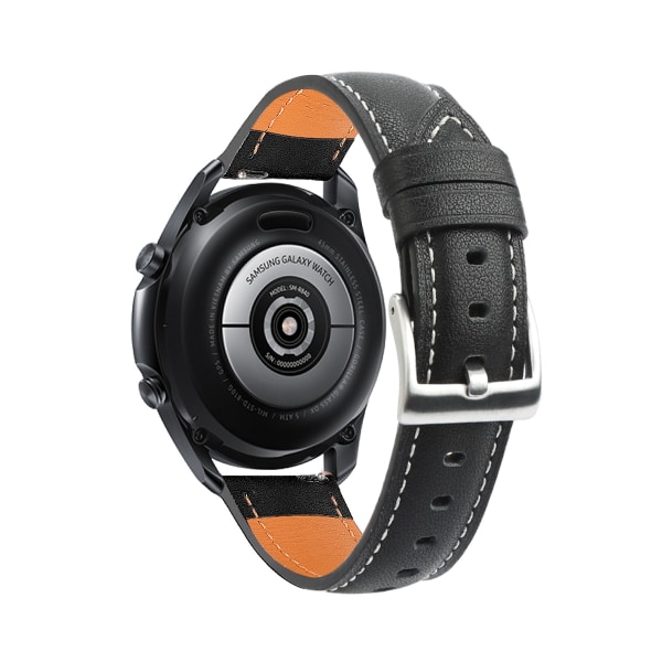 Samsung Galaxy Watch 3 (45 mm) armbånd Ægte læder Sort