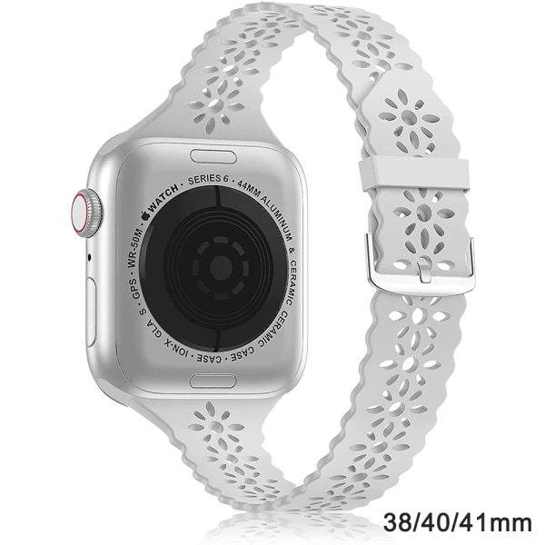 spets silikon Apple Watch Band för iWatch Series 6 5 4 3 2 1 SE - Perfet grey 38/40/41mm