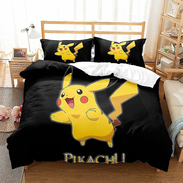 Nyt To Eller Tre Dele Sæt Pikachu Serie Dynebetræk Sengelinned Sæt Fødselsdags Julegave E06-Perfet 173x218