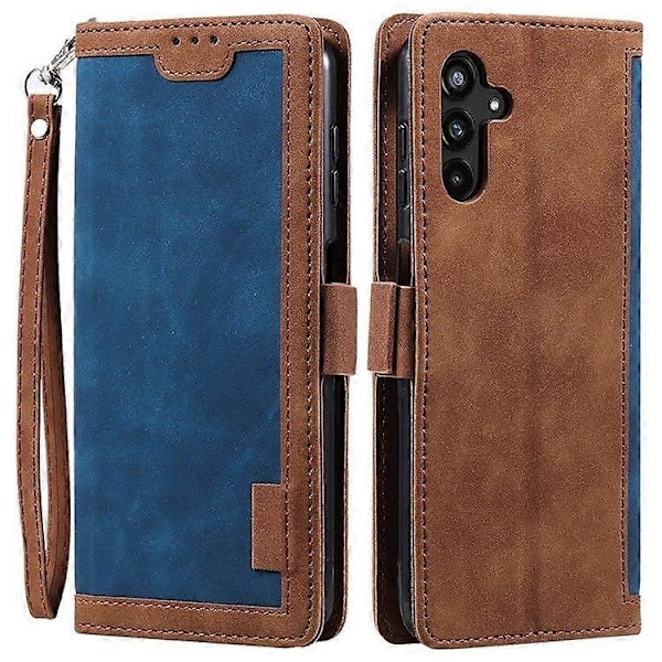 for Samsung Galaxy A36 5G Lommebok Etui Stativ Lær Telefon Deksel - Perfekt Blue