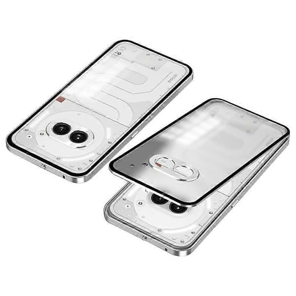 Snap-on Metallramme Etui for Nothing Phone 2a-Perfet Silver