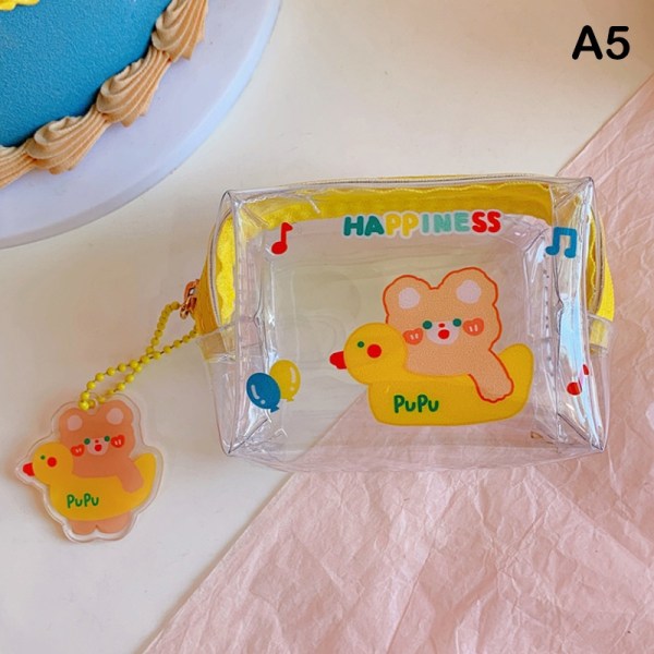 Cartoon Portable Coin Bag Kosmetikväska Transparent Zipper Wat - Perfet A5
