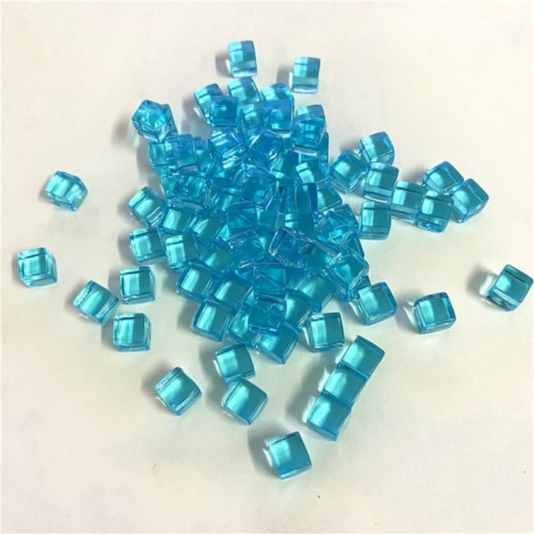 50 stk/ sæt 8 mm klar terning farverigt krystal firkantet hjørne Transpa - Perfet Light Blue 50pcs