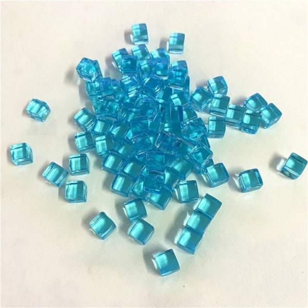 50 stk/ sett 8 mm klar kube fargerik krystall firkantet hjørne Transpa - Perfet Light Blue 50pcs