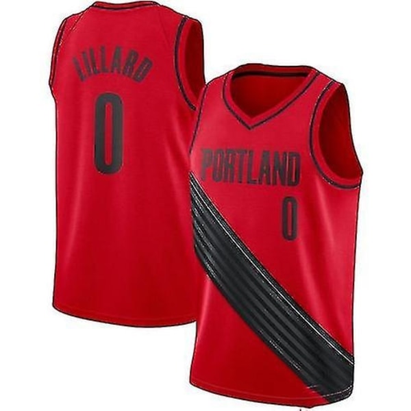 Damian Lillard #0 Baskettröja 21/22 Idrottsuniform för män Red 2XL